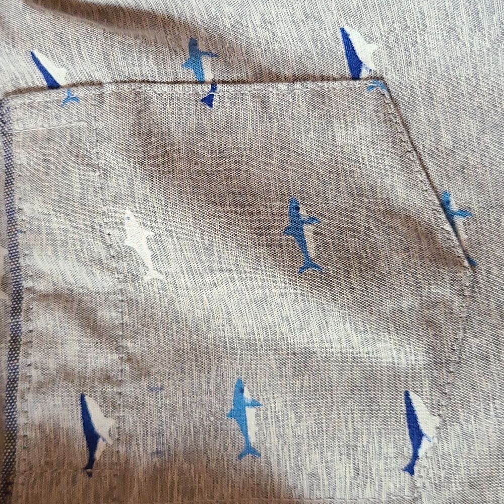 Shark print button down - Picture 4 of 4